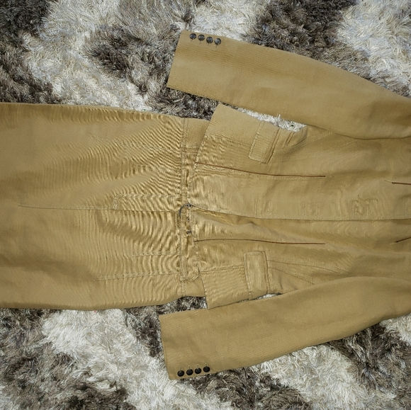 Burberry Tan Canvas Skirt Suit Size Small - Picture 6 of 8